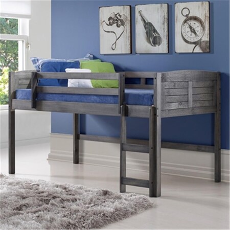 Convenience Concepts PD-790AAG Twin Size Louver Low Loft - Antique Grey Stain HI2482487